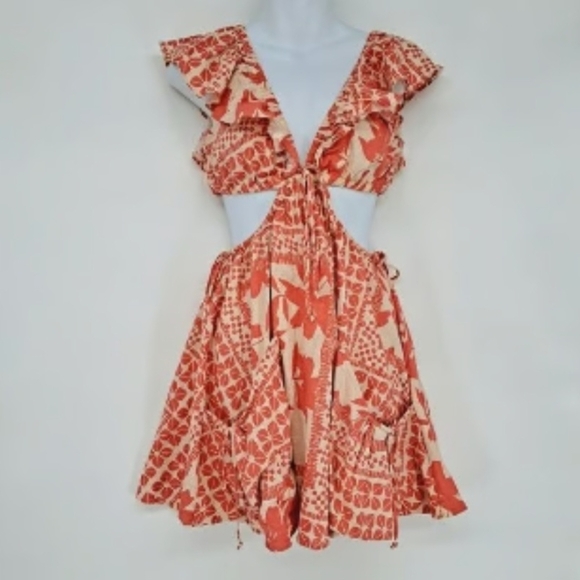 Oliviaceous Elegant Pink and Cream Mini Dress Dize S - Picture 2 of 9